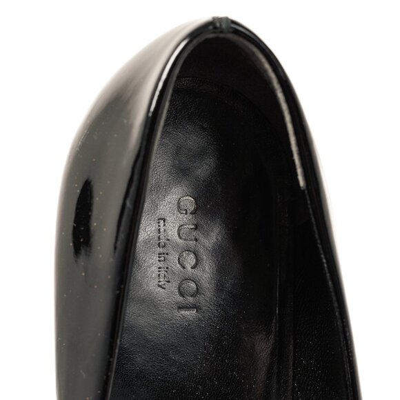 Gucci Nero Vernice Crystal Square-Toe Platform Pumps - Picture 9 of 10